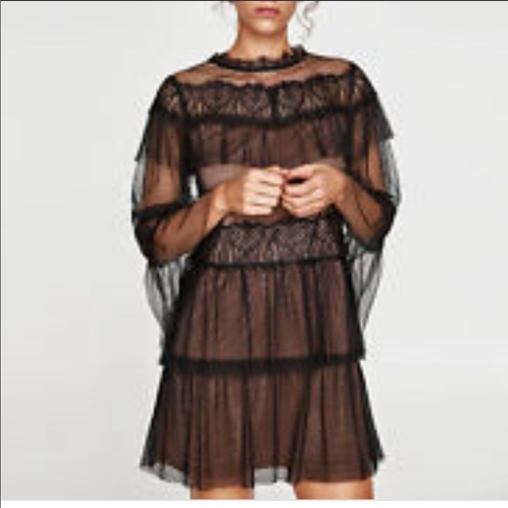 Zara ruffle lace dress